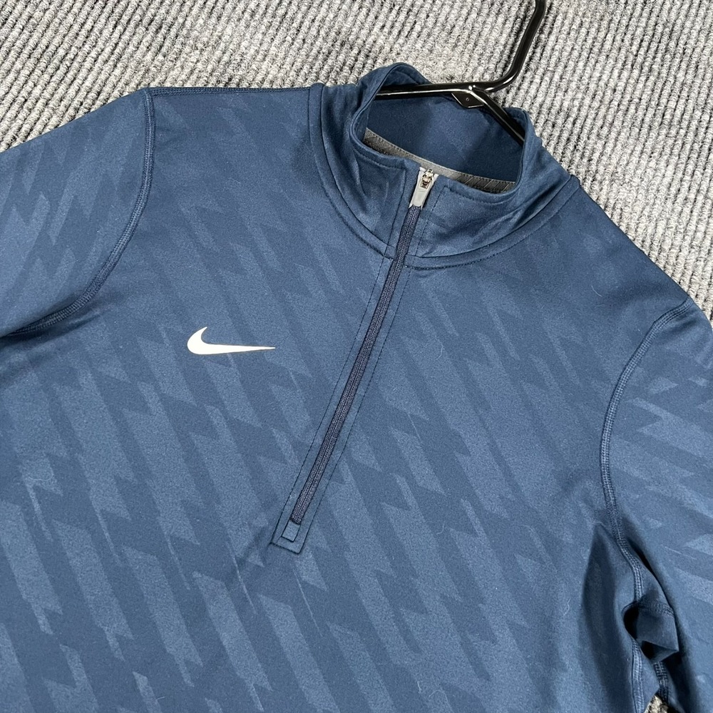 Nike Dri-Fit Pullover Womens Medium Blue Long Sleeve 1/4 Zip Training Running